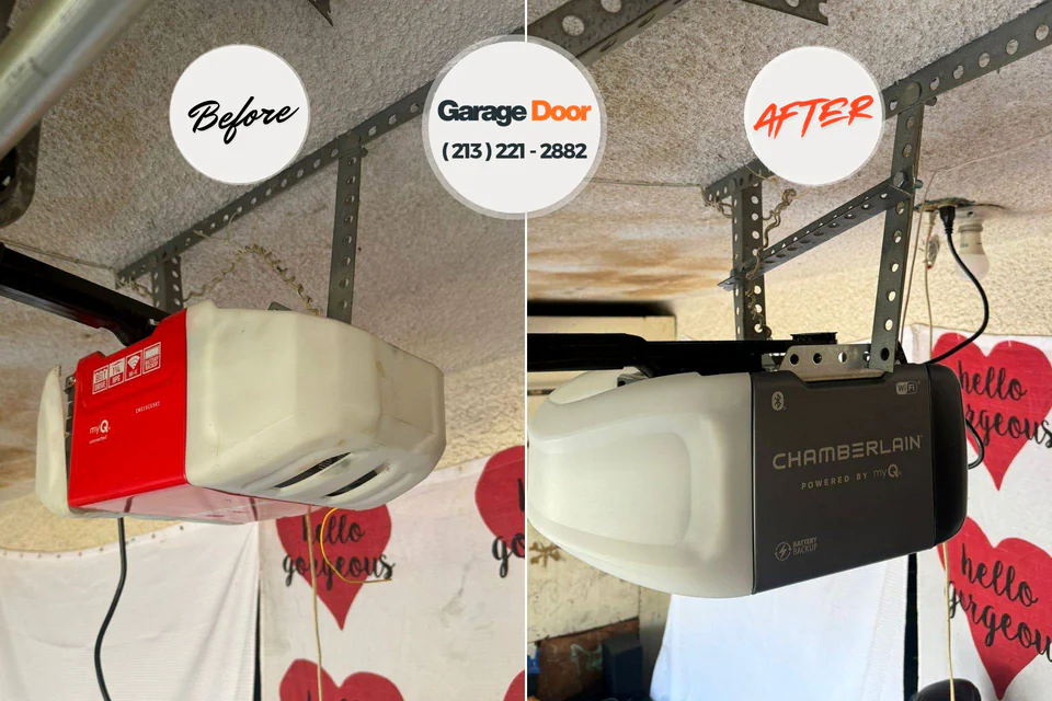 Before and after: garage door repair Sugarmill Woods, FL